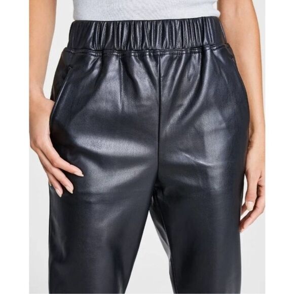 NWT INC Faux Leather Jogger Pants Black Small - Picture 3 of 13